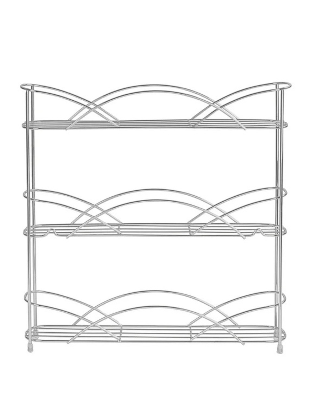 3-Tier Metal Wall Shelf - Silver